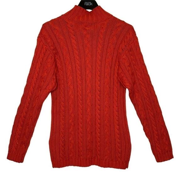 Vintage Ralph Lauren Country Mock Neck Cable Knit Sweater | Size L - Picture 4 of 7
